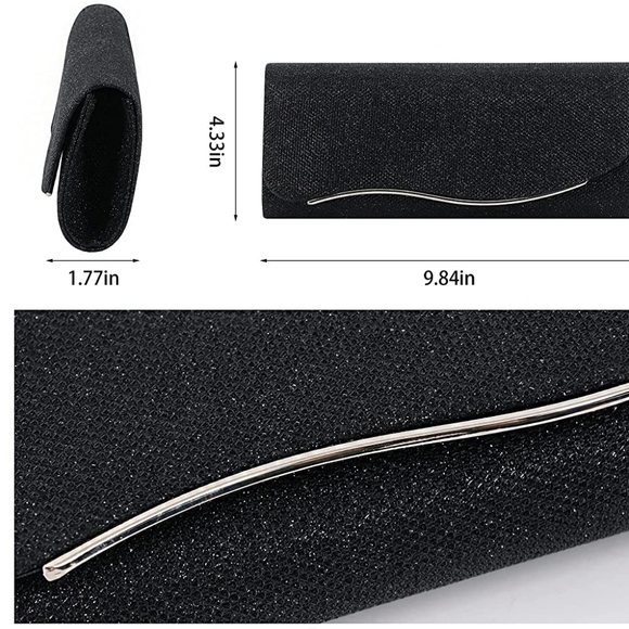 🔥 Flap Dazzling Small Clutch Bag Evening Bag With - Picture 6 of 7